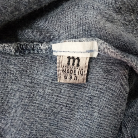 Open Back ruffle flare sleeve scoop neck gray top - Picture 6 of 6